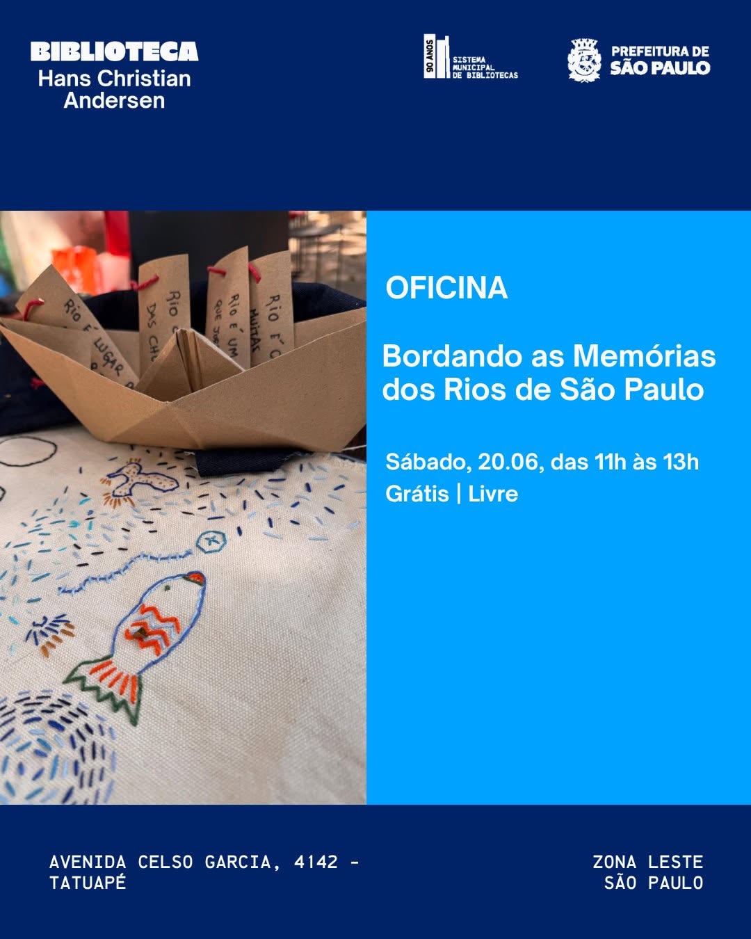Oficina Bordando as Memórias dos Rios de São Paulo