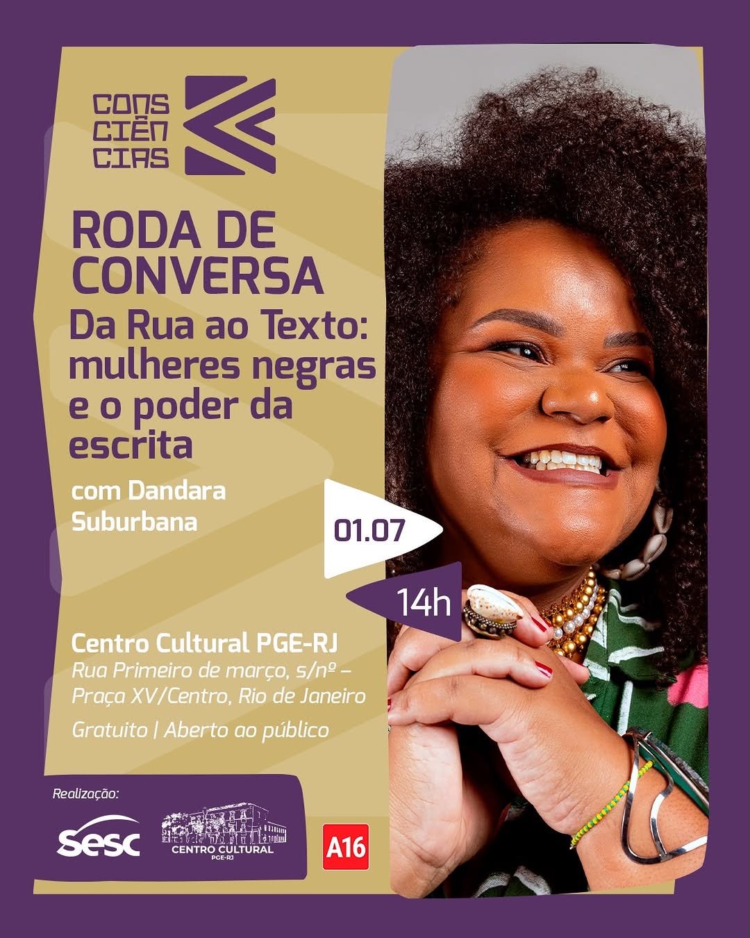 Roda de Conversa: Da Rua ao Texto - mulheres negras e o poder da escrita — Centro Cultural da PGE-RJ (Antigo Convento do Carmo), Rio de Janeiro