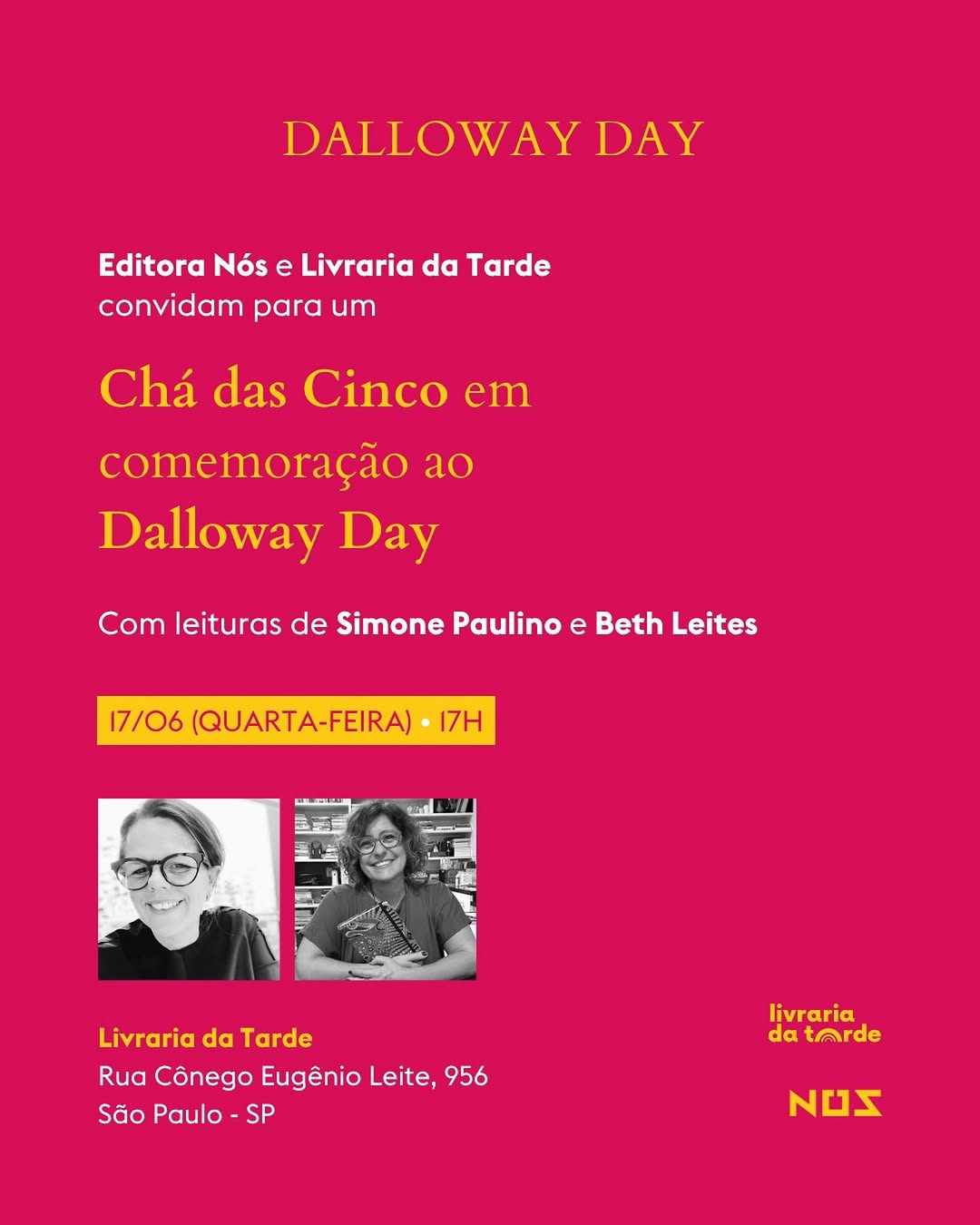 Chá das Cinco em celebração ao Dalloway Day