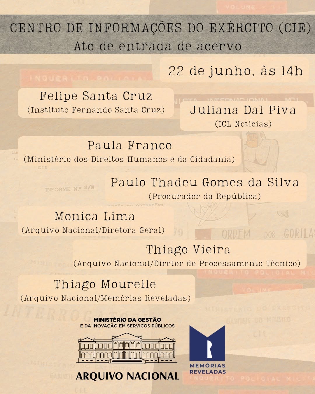 Ato de entrega de acervo de documentos do Centro de Informações do Exército (CIE) — Arquivo Nacional, Centro, Rio de Janeiro