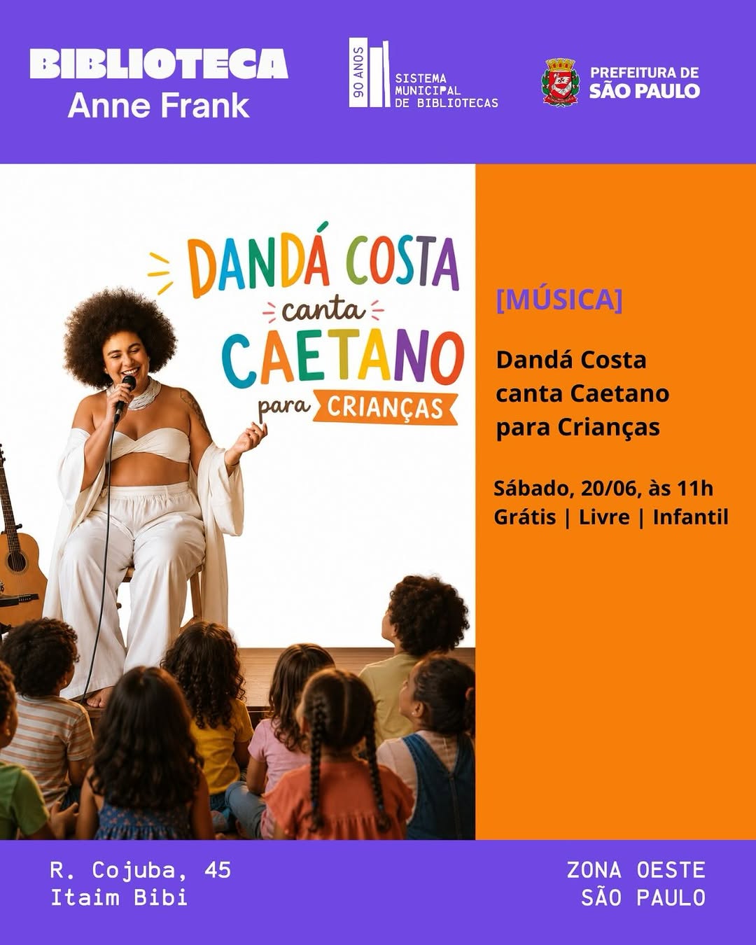 Dandá Costa canta Caetano para crianças