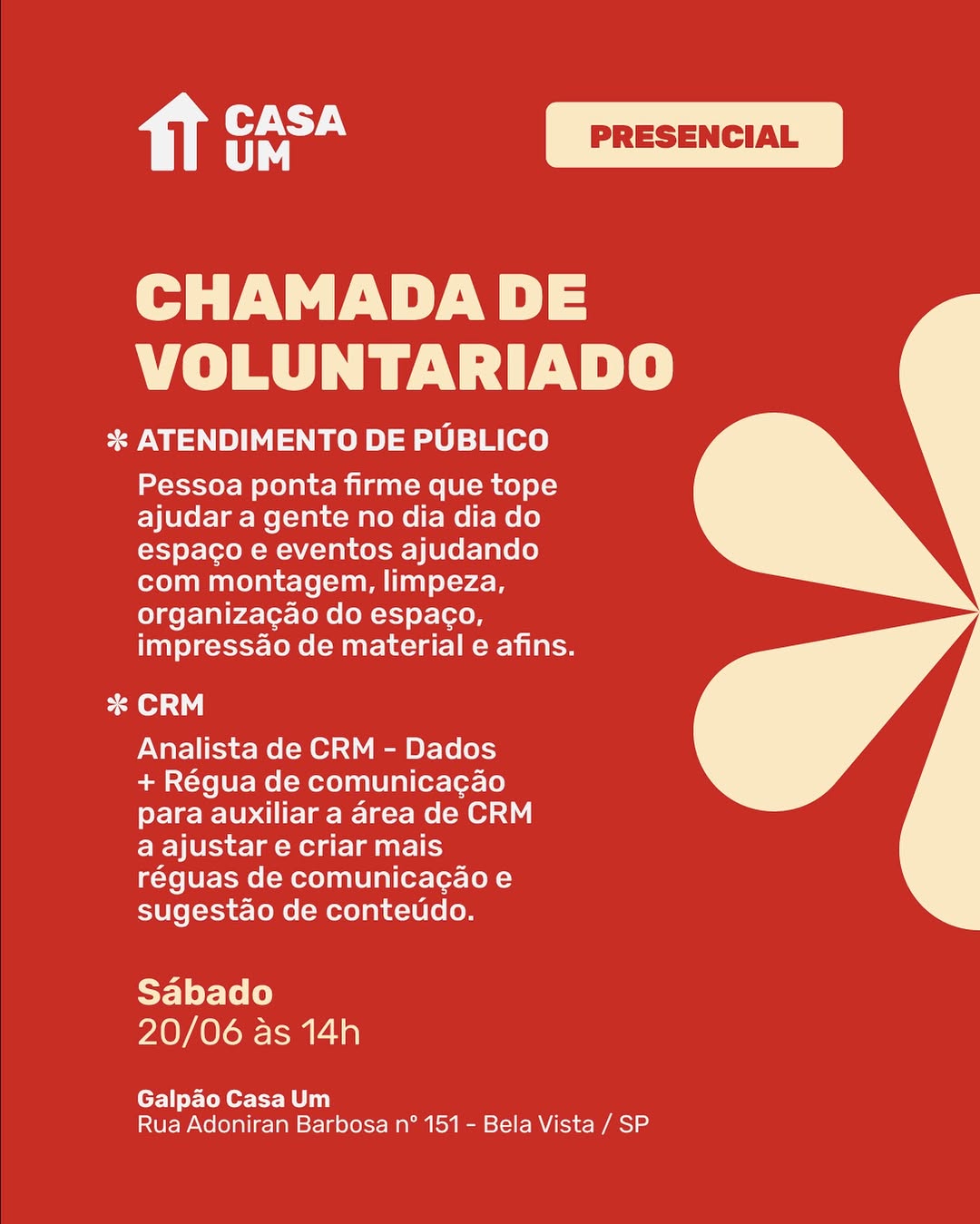 Formação Geral de Voluntariado — Casa 1, Bela Vista, São Paulo