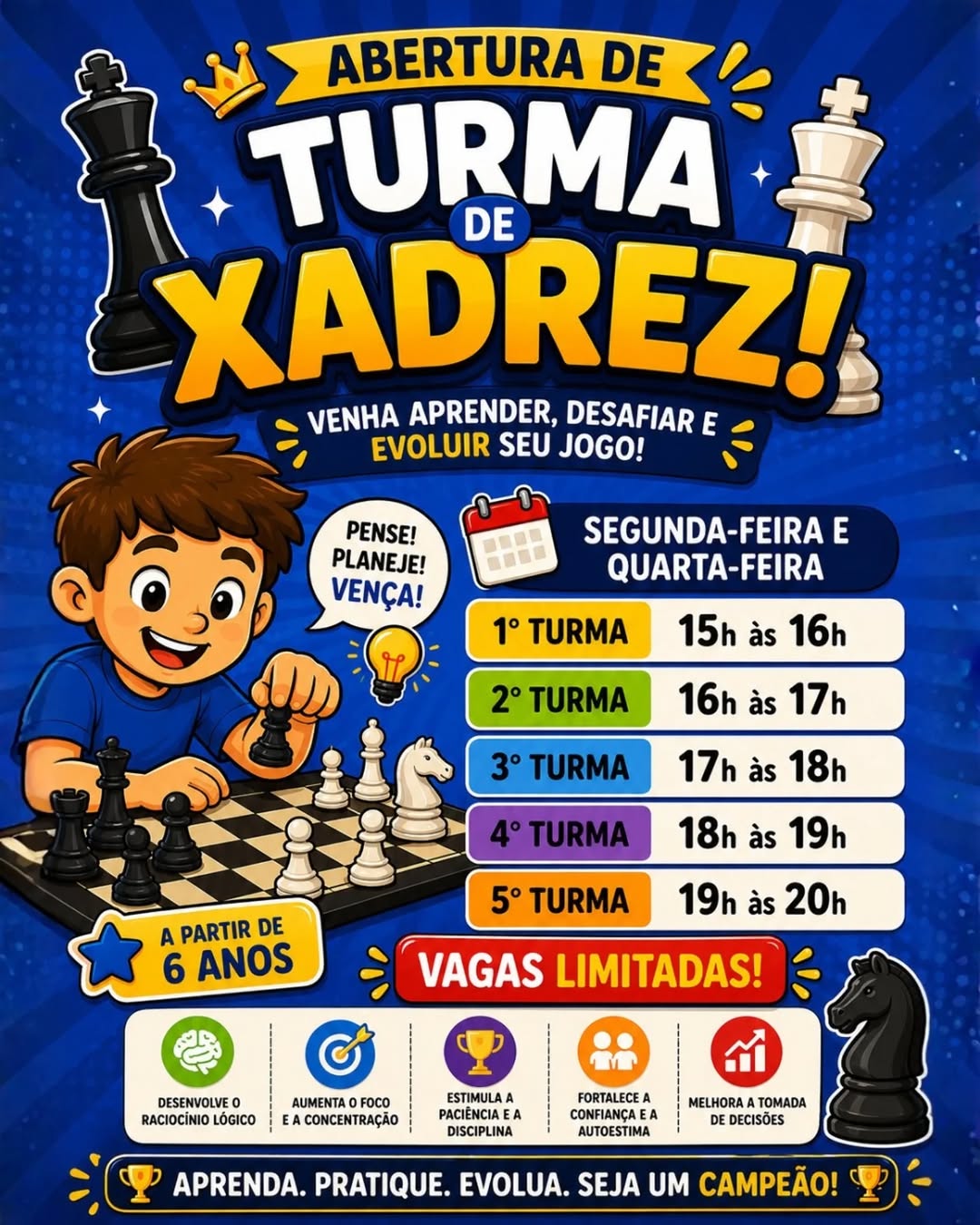 Nova Turma de Xadrez no CEU Butantã — Biblioteca CEU Butantã, Butantã, São Paulo