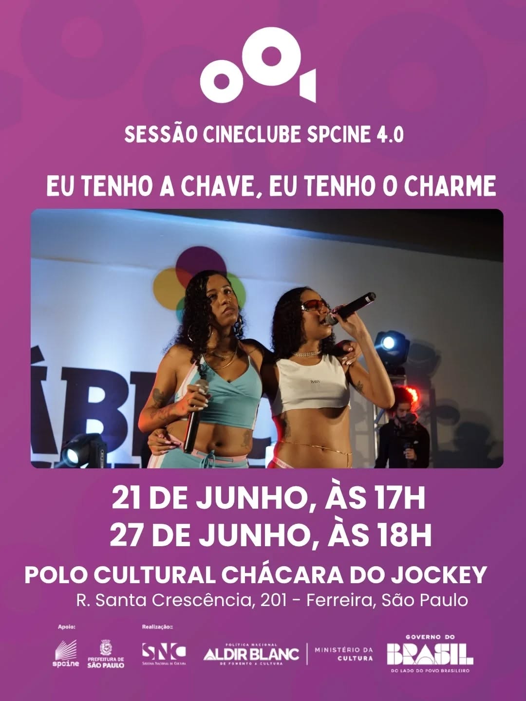 Cine Jockey: Eu Tenho a Chave, Eu Tenho o Charme — Polo Cultural Chácara do Jockey, Vila Sônia, São Paulo