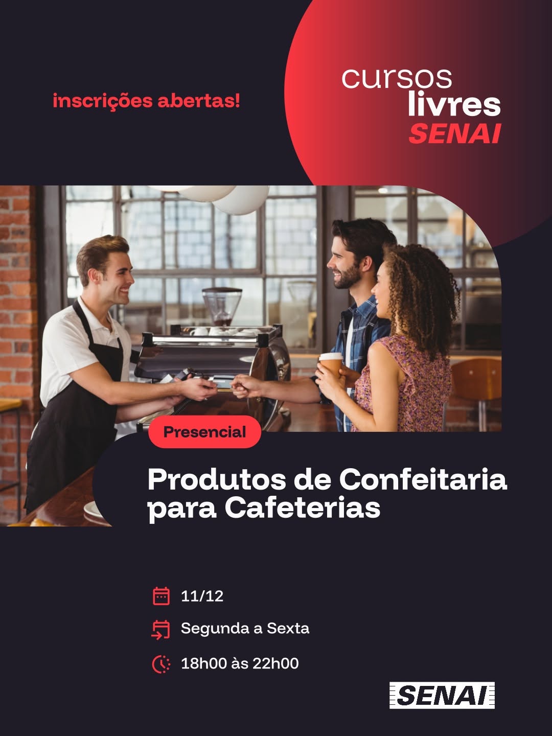 Curso Produtos de Confeitaria para Cafeterias — SENAI Barra Funda, Barra Funda, São Paulo