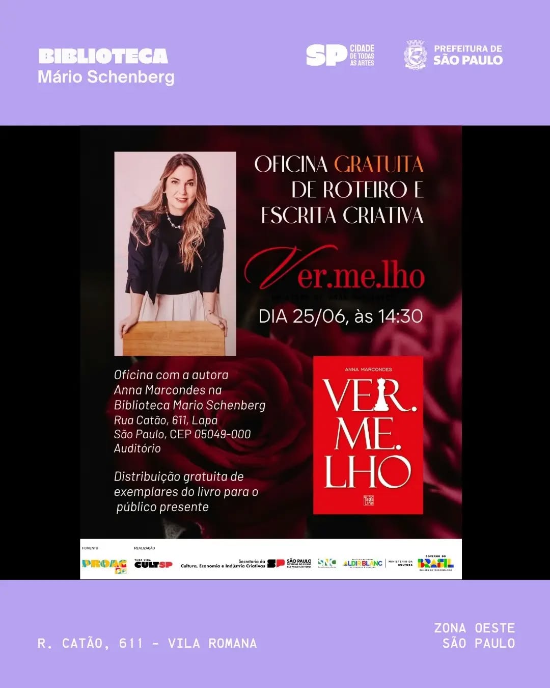 Oficina de Roteirização e Escrita Criativa — Biblioteca Mário Schenberg, Butantã, São Paulo