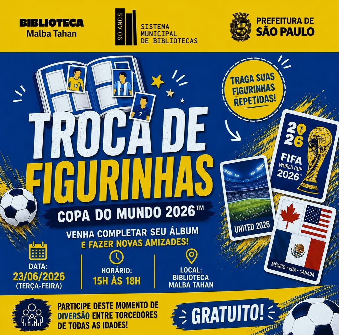 Troca de Figurinhas da Copa — Biblioteca Malba Tahan, São Paulo