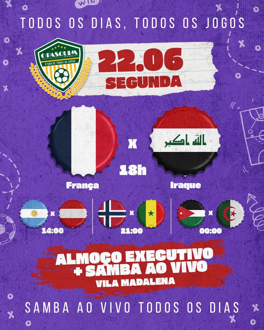 Copa no O Pasquim - França x Iraque — O Pasquim Bar e Prosa Vila Madalena, Pinheiros, São Paulo