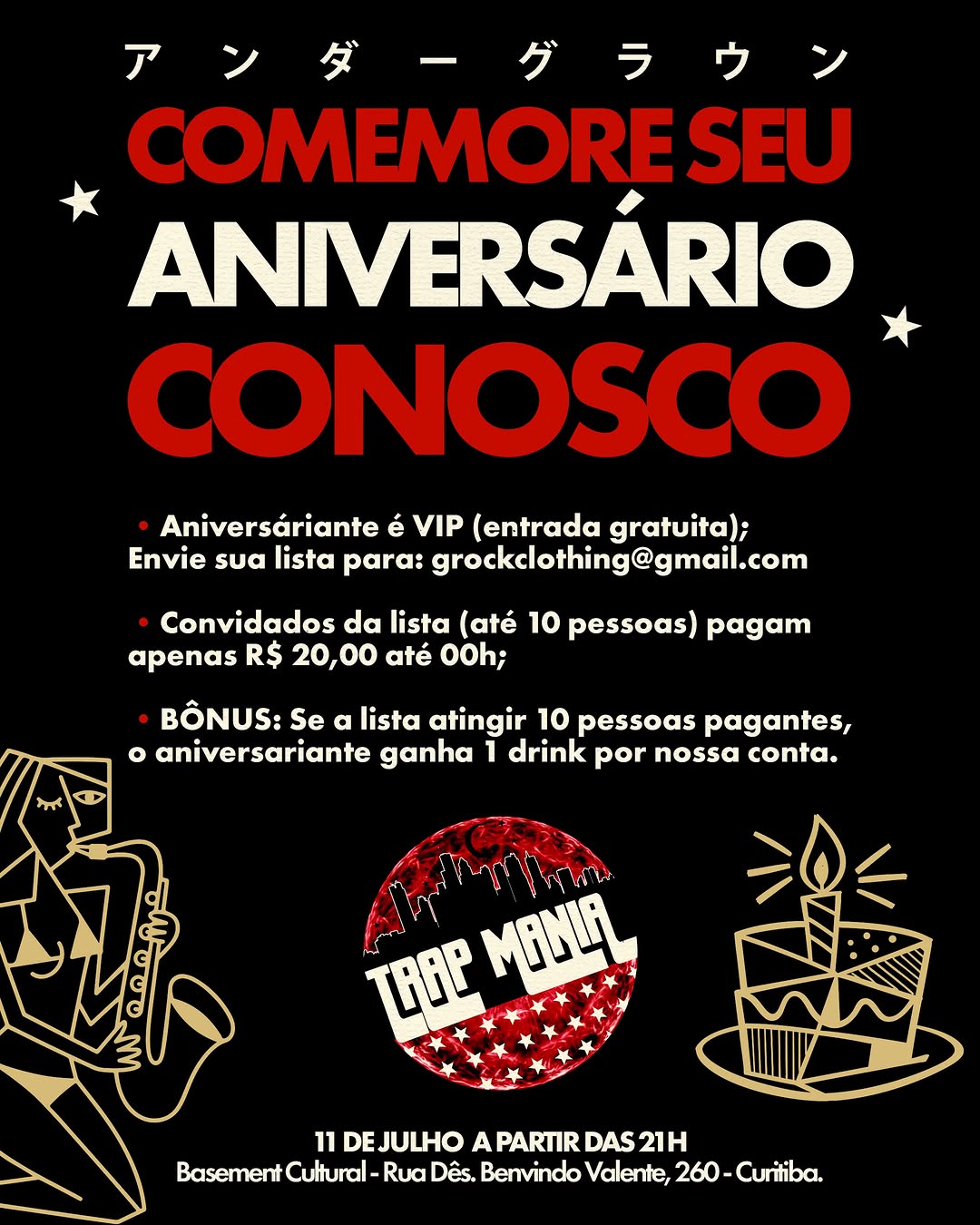 Comemoração de Aniversário no Basement Cultural