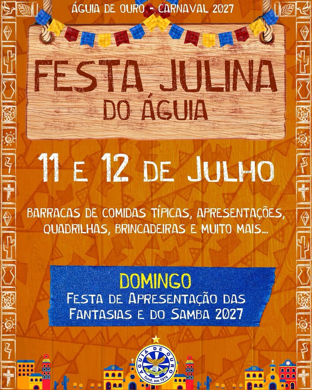 Festa de Lançamento das Fantasias e do Samba 2027 — Águia de Ouro, Pinheiros, São Paulo