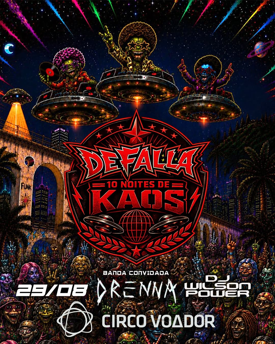 Noite de Kaos com Defalla — Circo Voador, Lapa, Rio de Janeiro