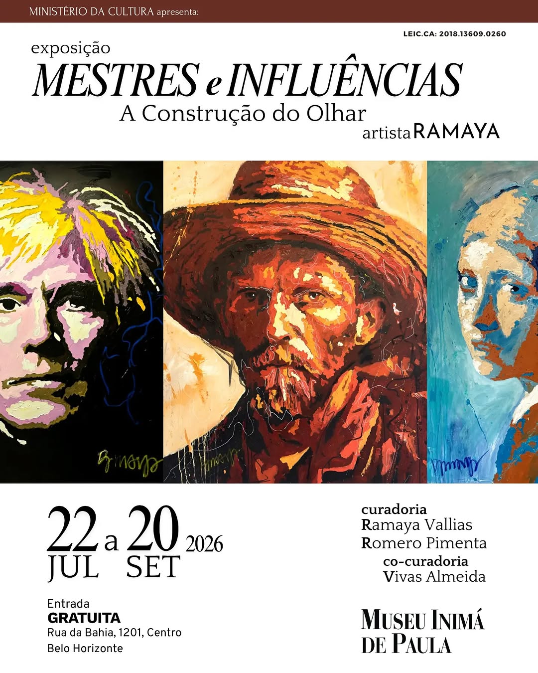 Mestres e Influências: A Construção do Olhar — Museu Inimá de Paula, Centro, Belo Horizonte