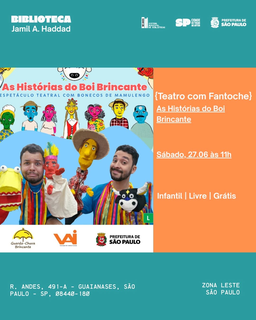 As Histórias do Boi Brincante — Biblioteca Jamil Haddad, Guaianases, São Paulo