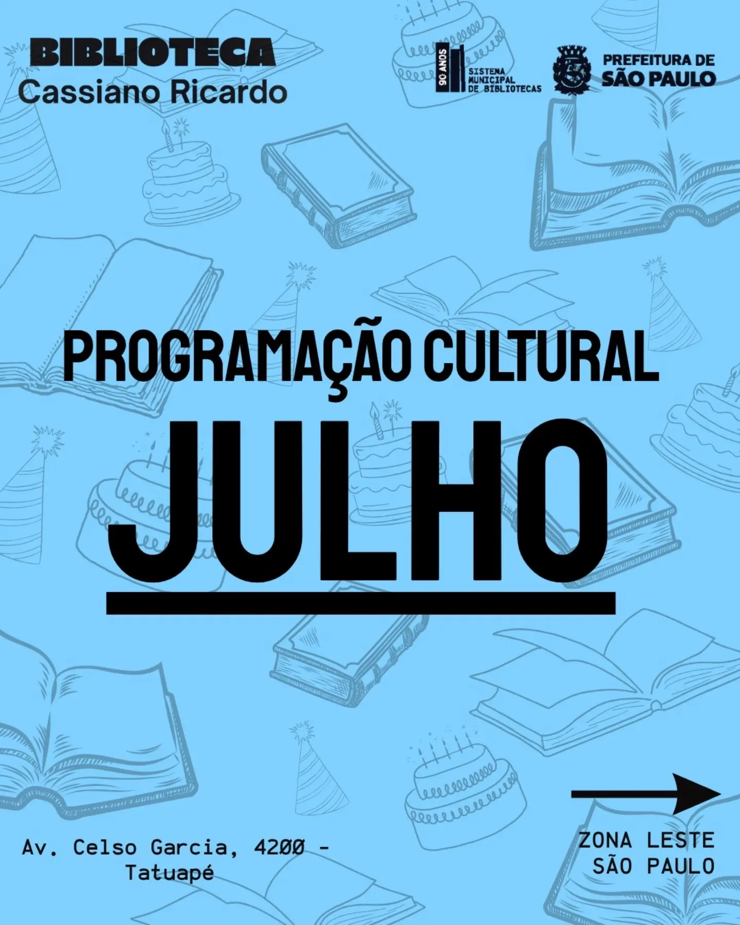 Programação de Julho na Biblioteca Cassiano Ricardo