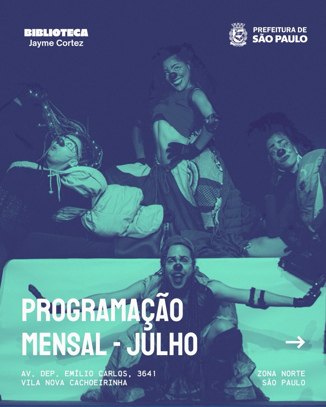 Programação de Julho na Biblioteca Jayme Cortez