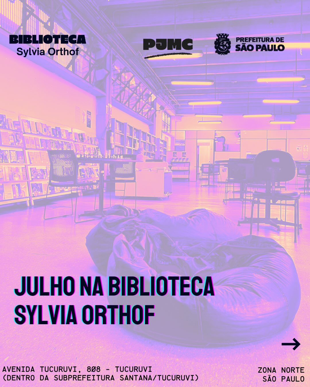 Programação de julho da Biblioteca Sylvia Orthof