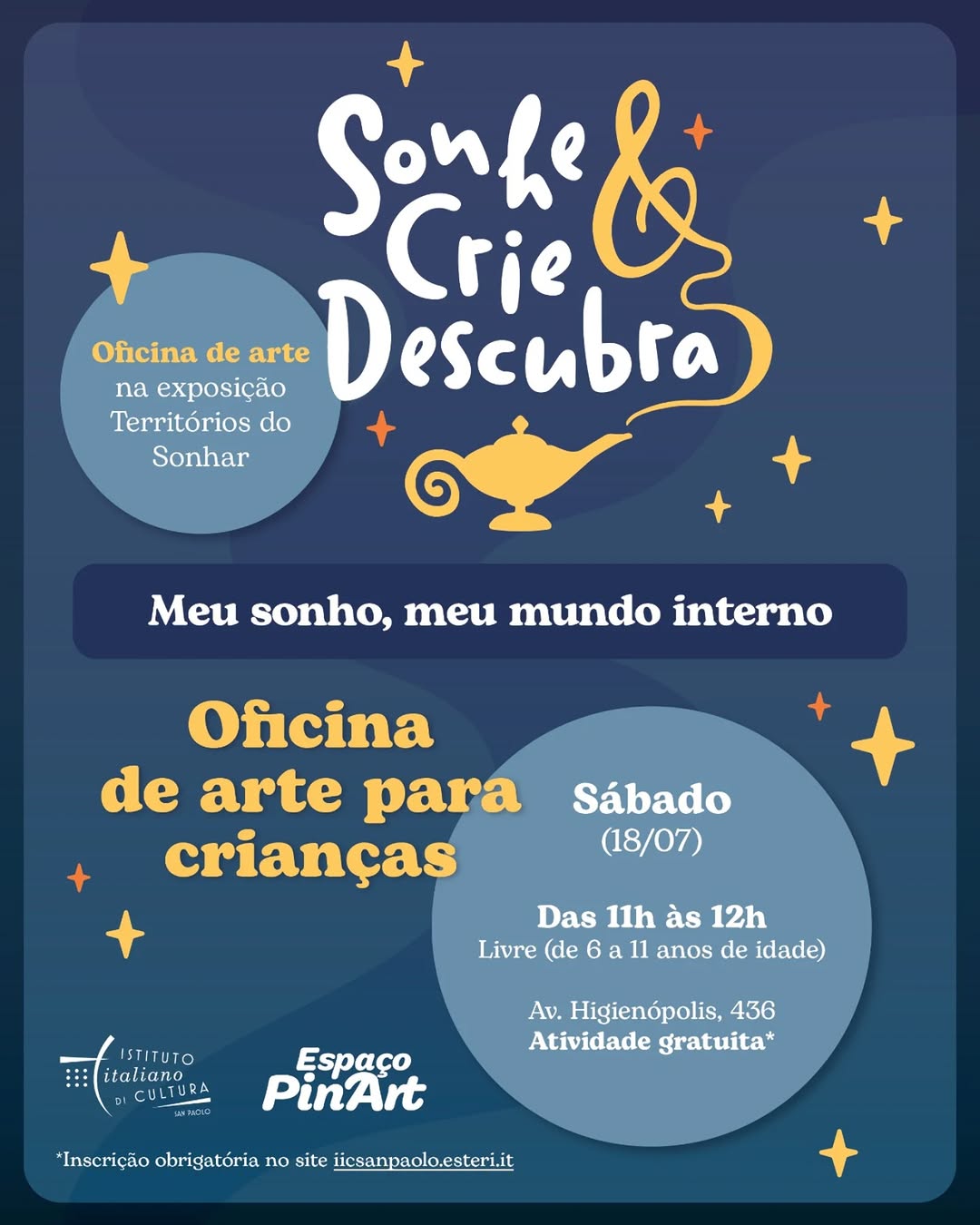 Oficina Meu sonho, meu mundo interno — Istituto Italiano di Cultura di San Paolo, Consolação, São Paulo