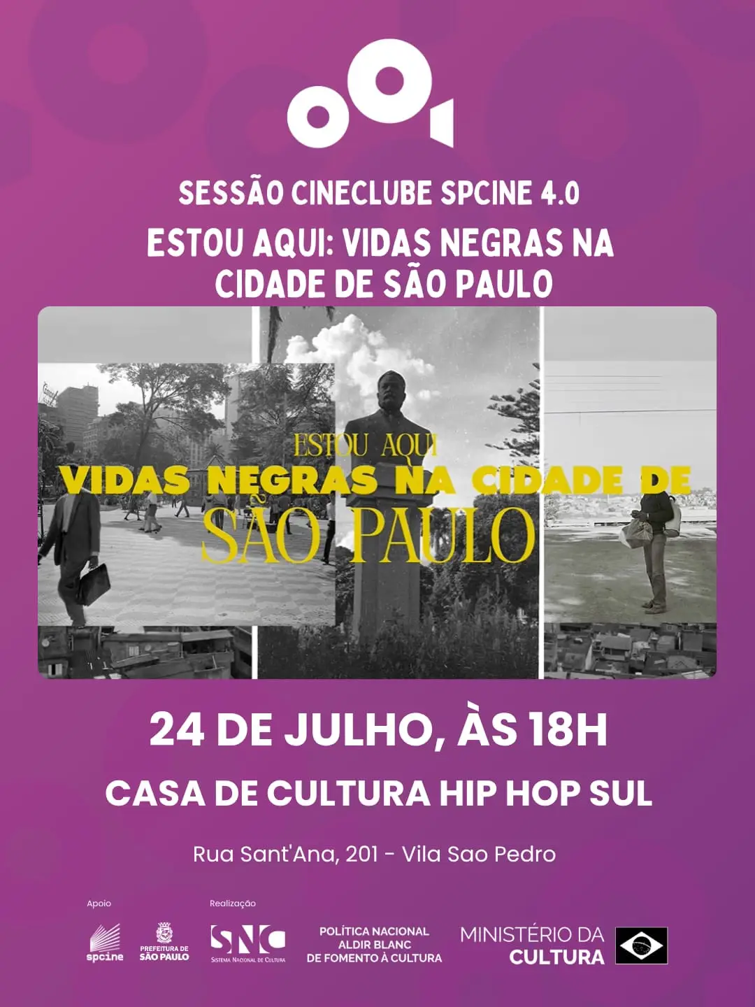Cineclube Spcine: Estou aqui - vidas negras na cidade de São Paulo