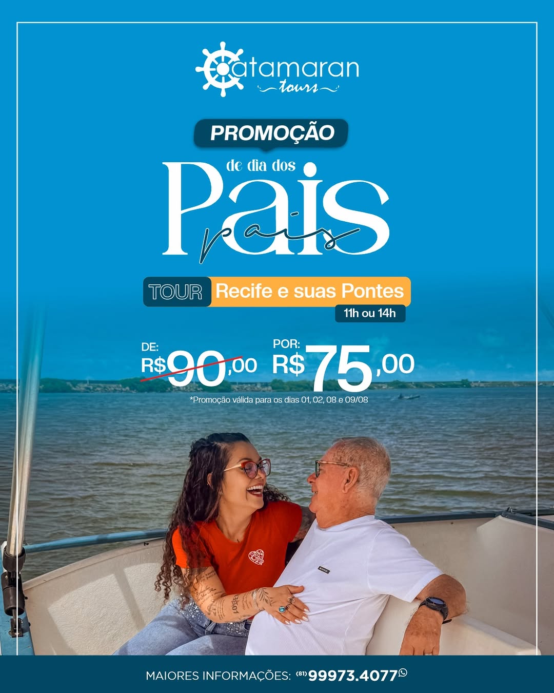 Promoção Especial de Dia dos Pais - Tour Recife e suas Pontes — Catamaran Eventos, São José, Recife