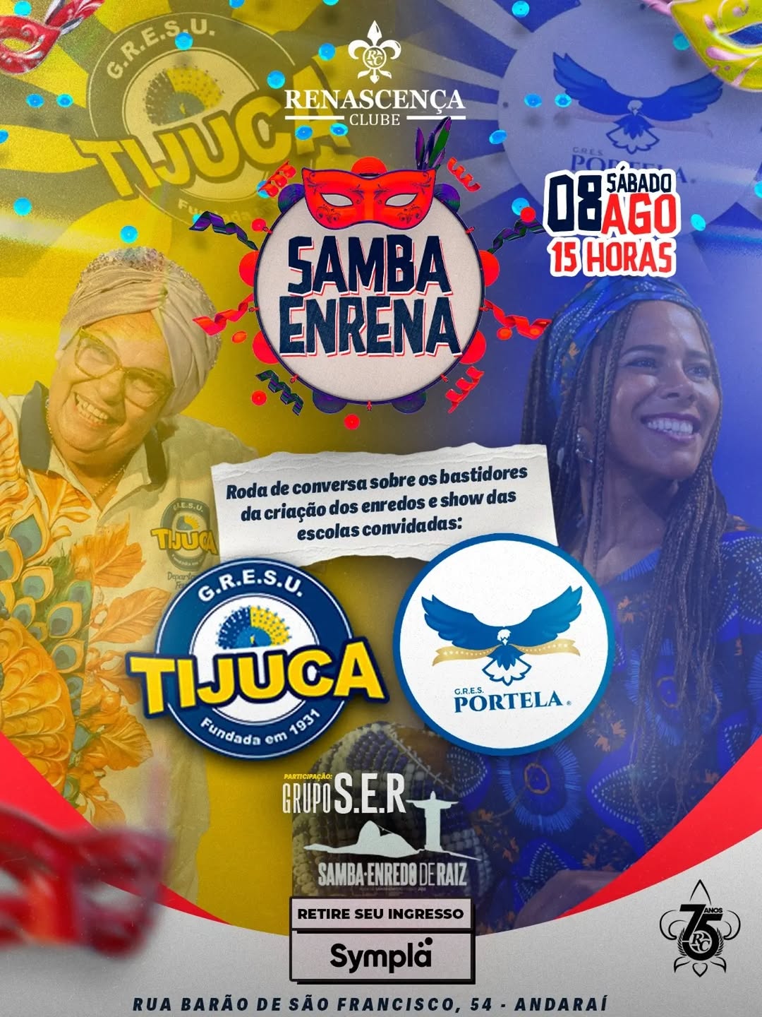 Samba EnRena: Unidos da Tijuca e Portela — Renascença Clube, Andaraí, Rio de Janeiro