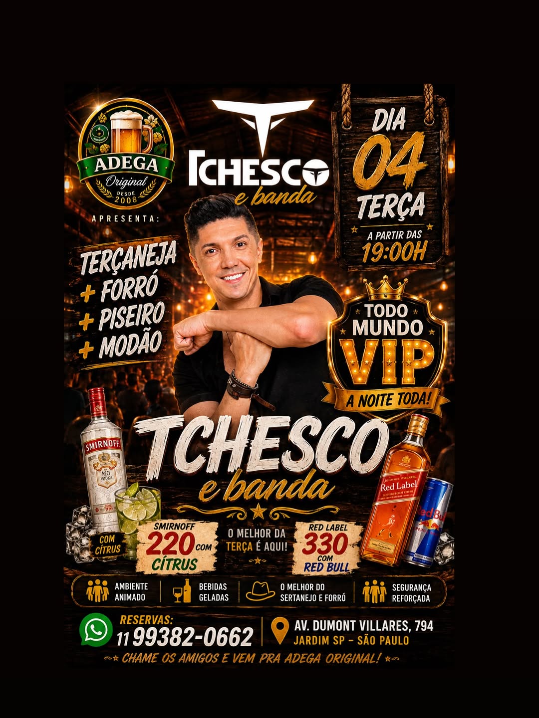Melhor do Sertanejo + Forró + Piseiro + Modão com Tchesco e Banda — Adega Original, Santana, São Paulo