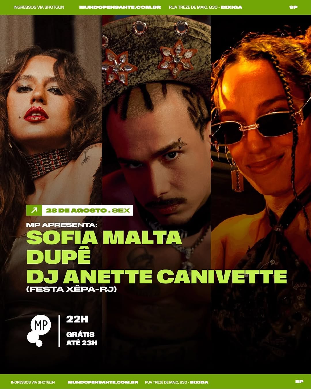 Sofia Malta, Dupê e DJ Anette Canivette no Mundo Pensante