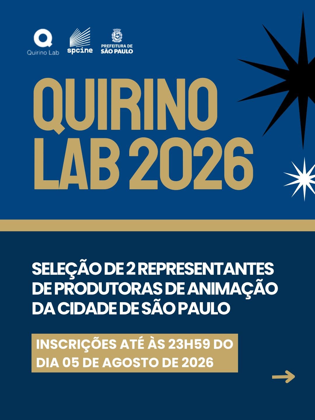 Inscrições Quirino Lab 2026 — SP Cine, São Paulo