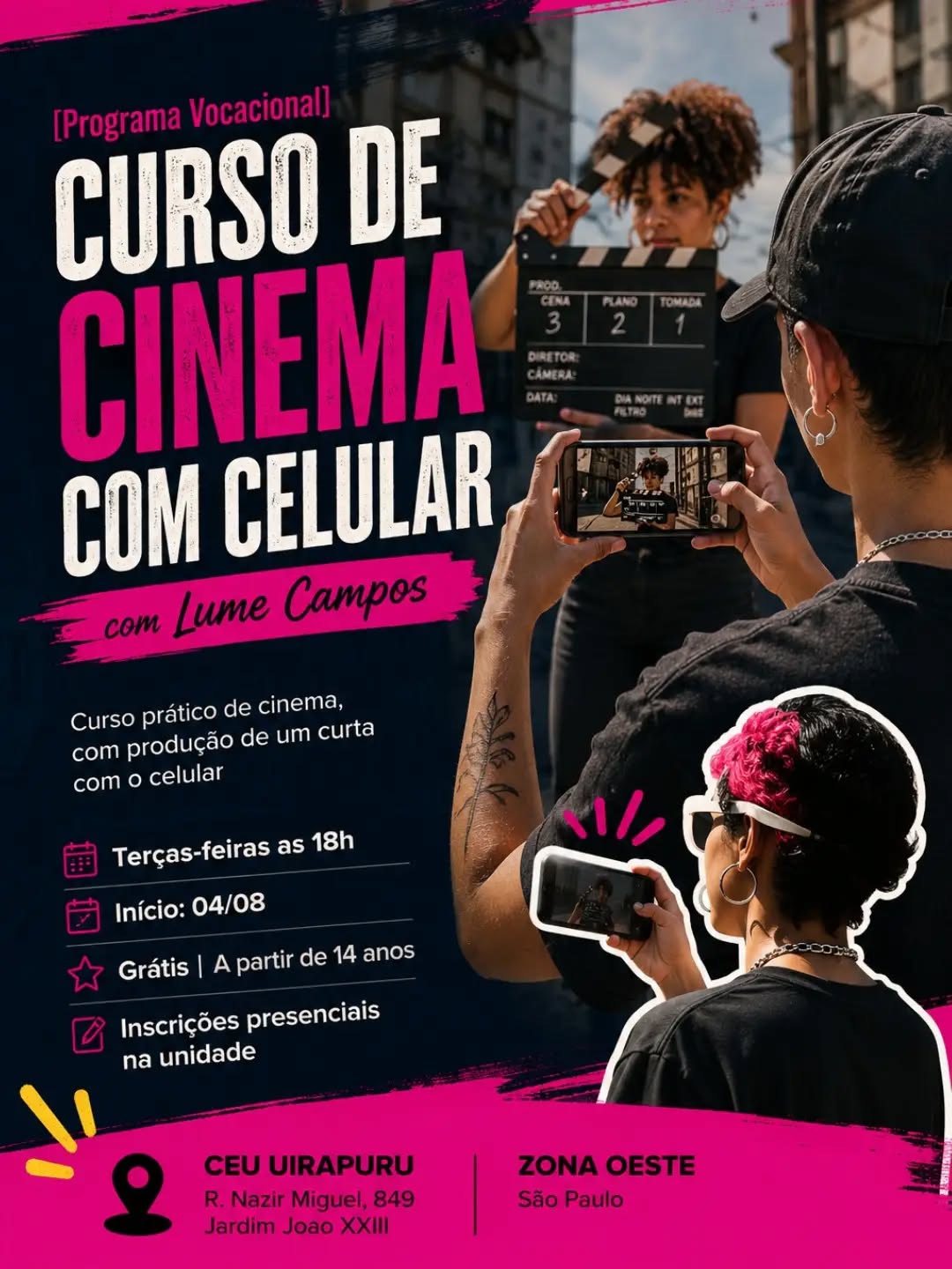 Curso Gratuito de Cinema com o Celular