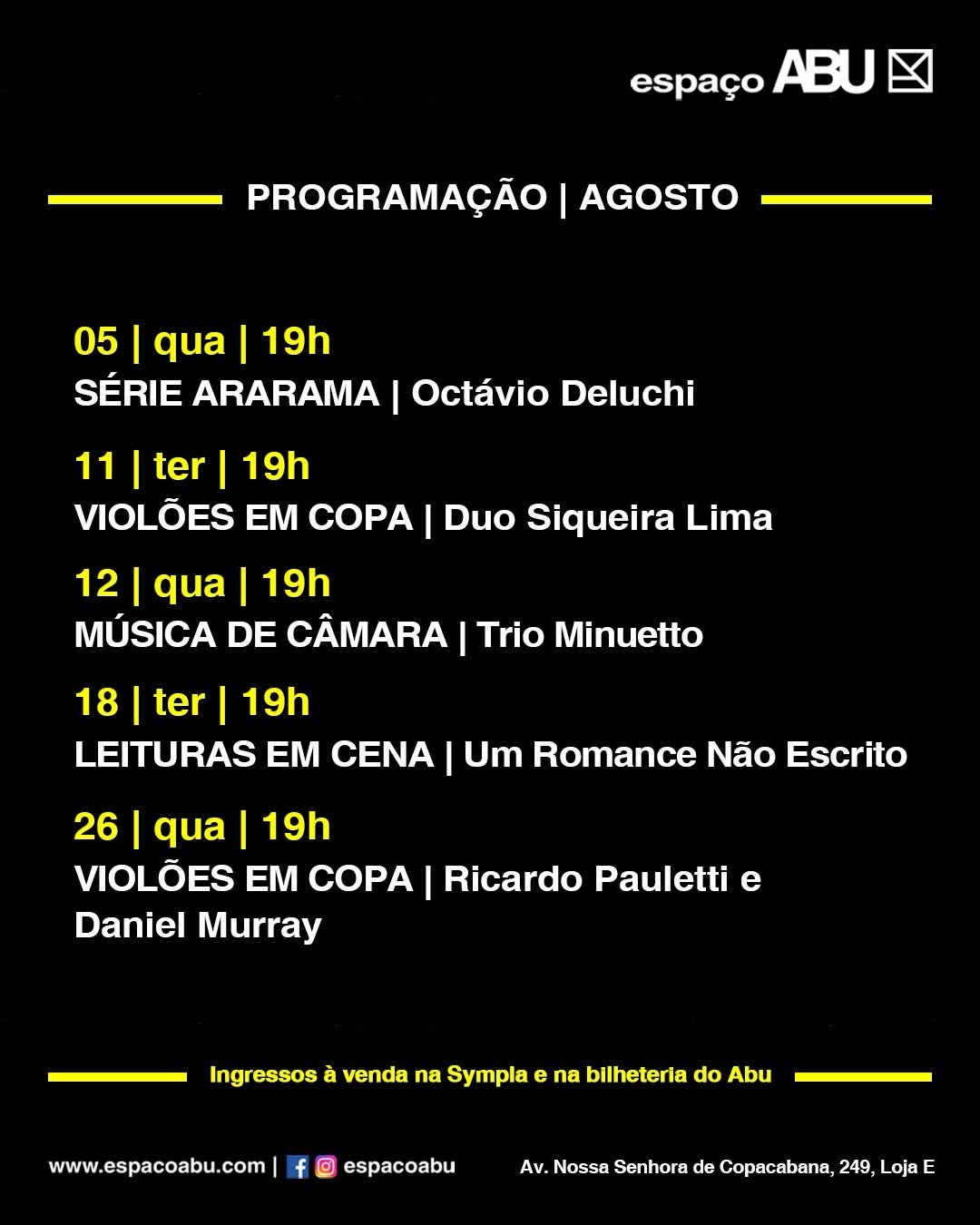 VIOLÕES EM COPA | Ricardo Pauletti e Daniel Murray — Espaço Abu, Rio de Janeiro