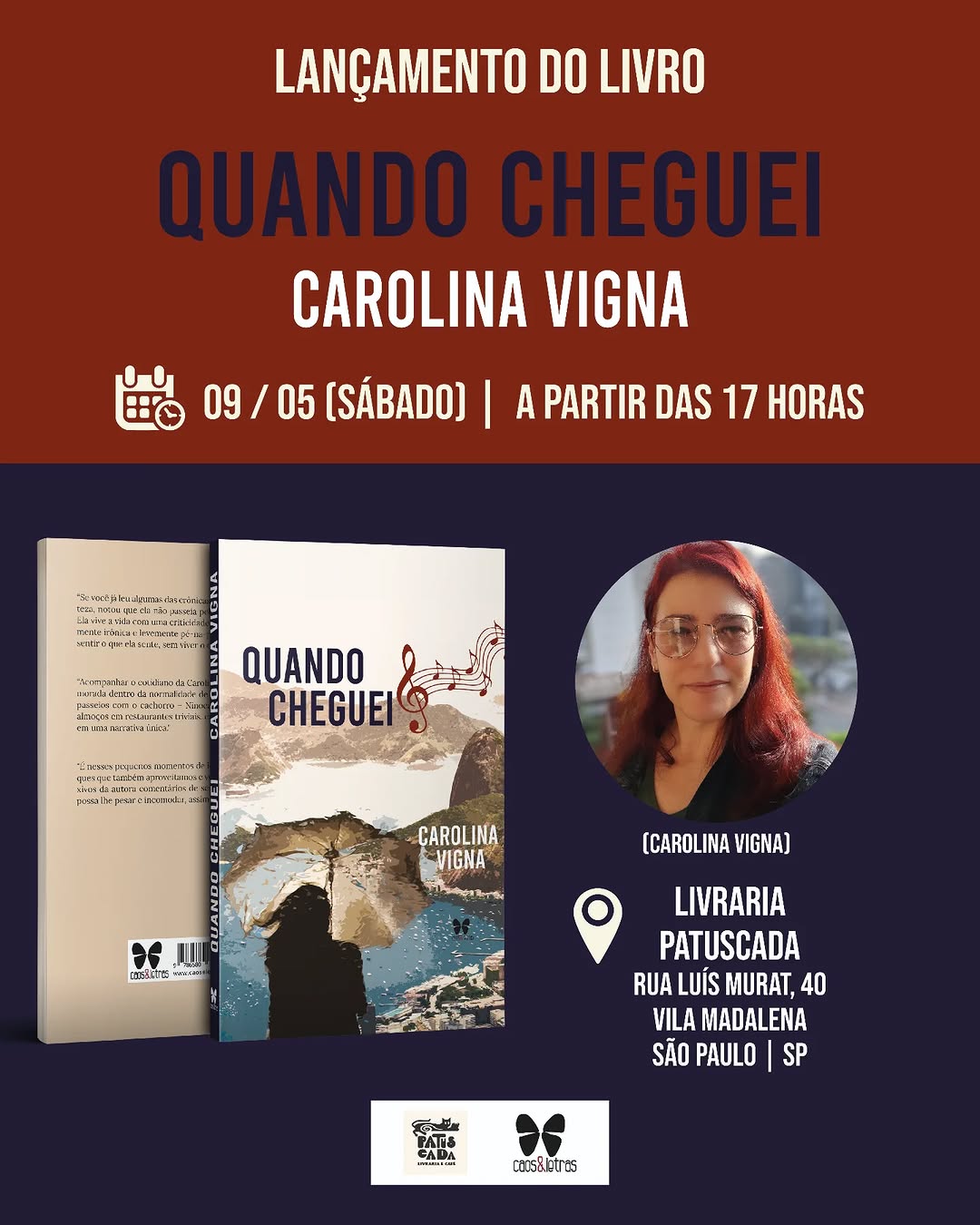 Lançamento do livro "Quando cheguei"