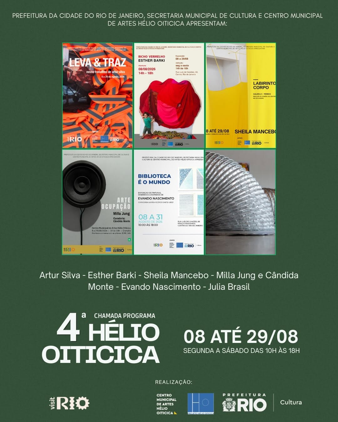 Exposição - 4° Chamada do Programa Hélio Oiticica — Centro Municipal de Arte Hélio Oiticica, Centro, Rio de Janeiro