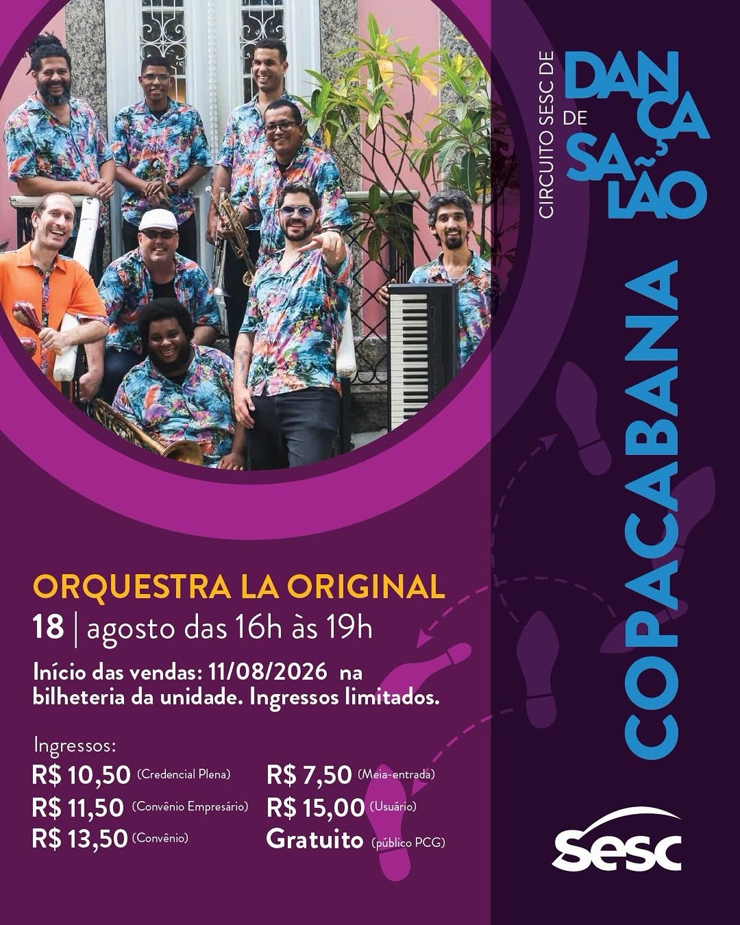 Circuito Sesc de Dança de Salão 2026 - Orquestra La Original — Sesc Copacabana, Copacabana, Rio de Janeiro