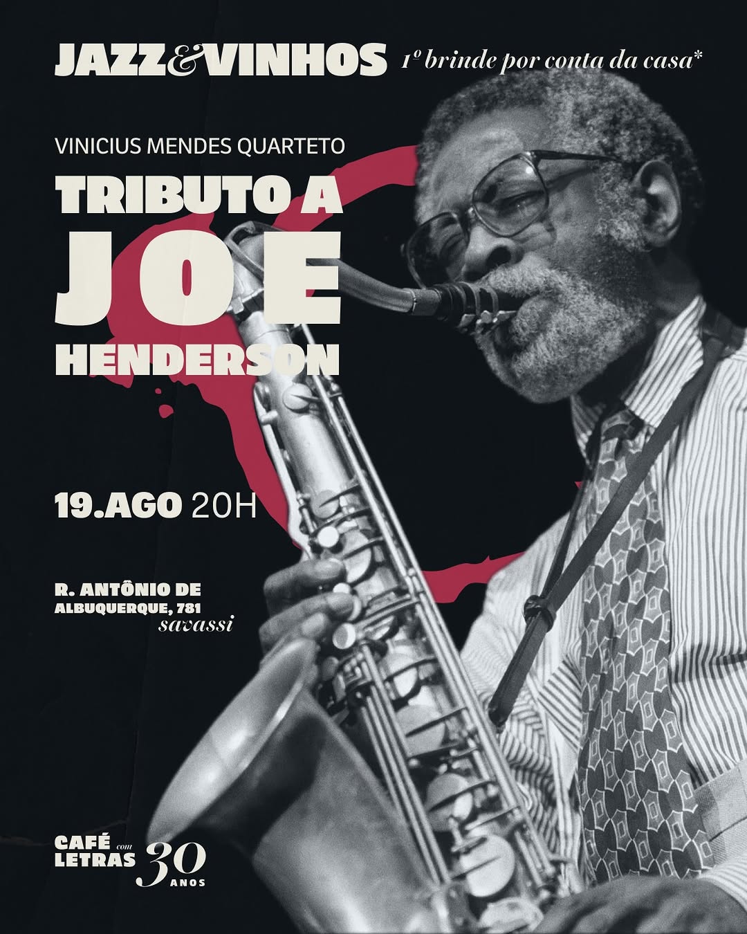 Tributo a Joe Henderson com Vinícius Mendes Quarteto — Café Com Letras, Savassi, Belo Horizonte