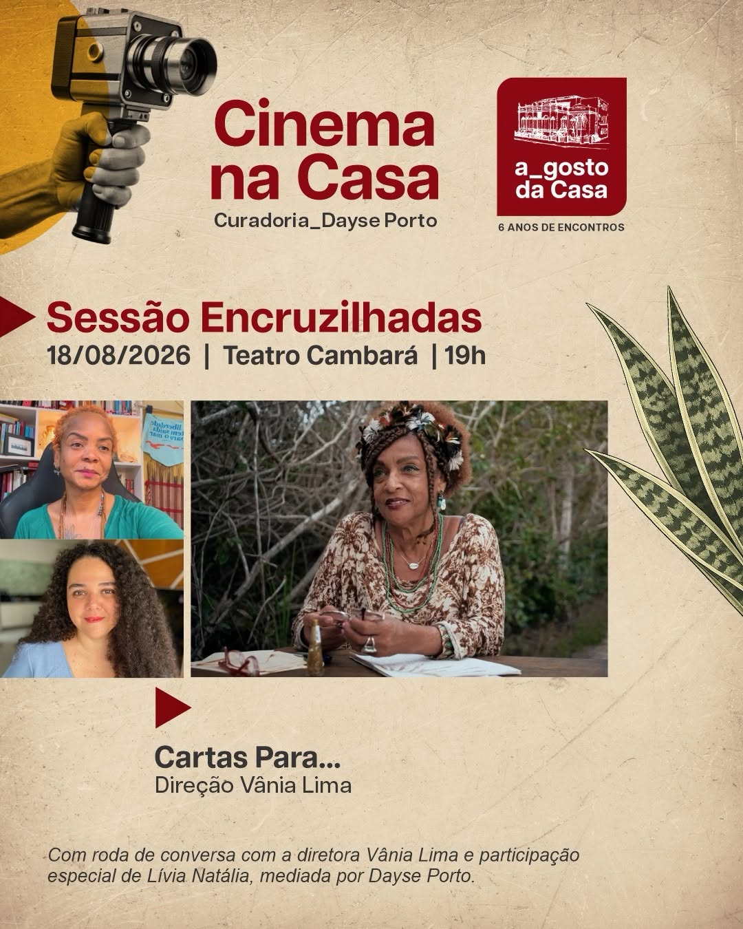 Cinema na Casa: Sessão Encruzilhadas - Cartas Para… — Casa Rosa, Salvador