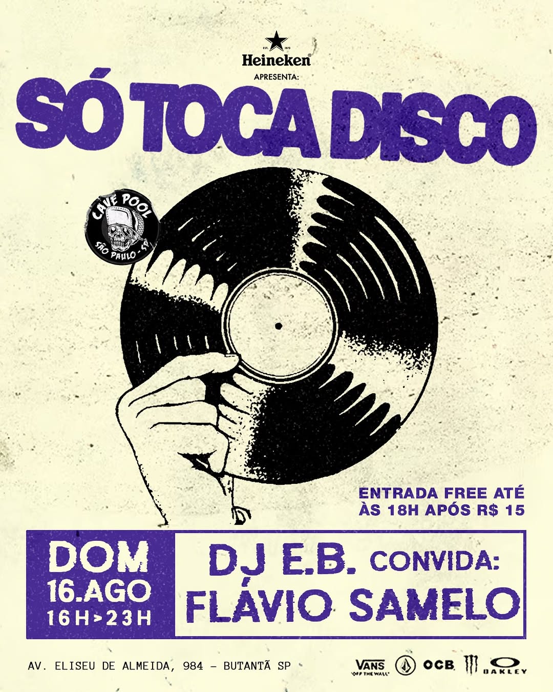 Domingo Só Toca Disco — Cavepool Skateboards SP, Butantã, São Paulo