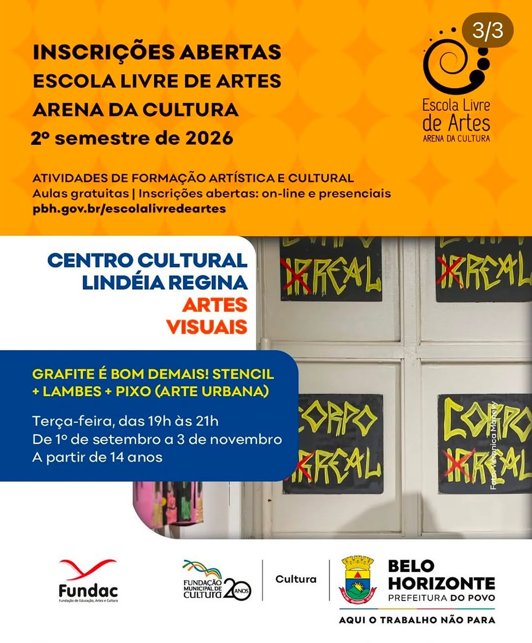 Oficina de Grafite, Stencil, Lambes e Pixo — Centro Cultural Lindéia Regina, Lindéia, Belo Horizonte