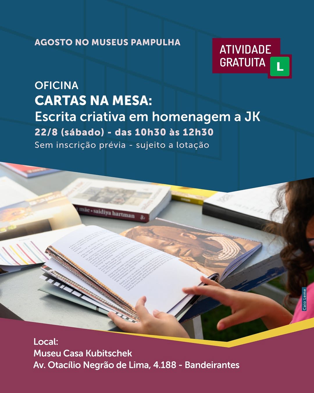 Oficina de Criação Literária inspirada nas cartas de JK — Museu Casa Kubitschek, Bandeirantes, Belo Horizonte