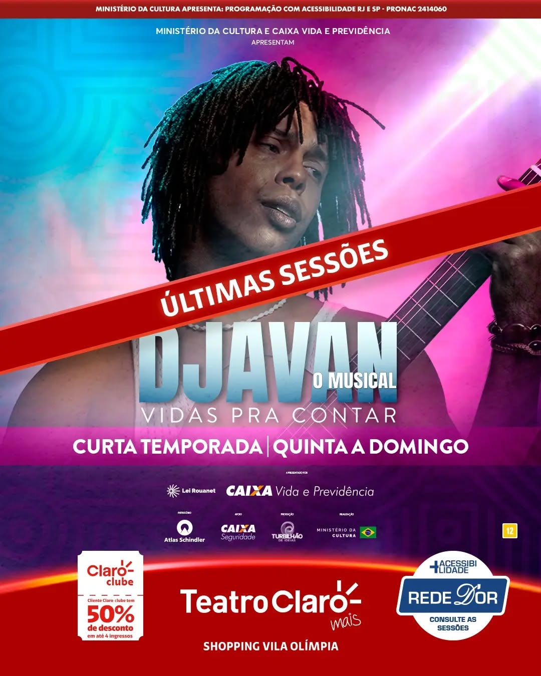 Djavan – O Musical: Vidas Pra Contar — Teatro Claro MAIS SP, Itaim Bibi, São Paulo