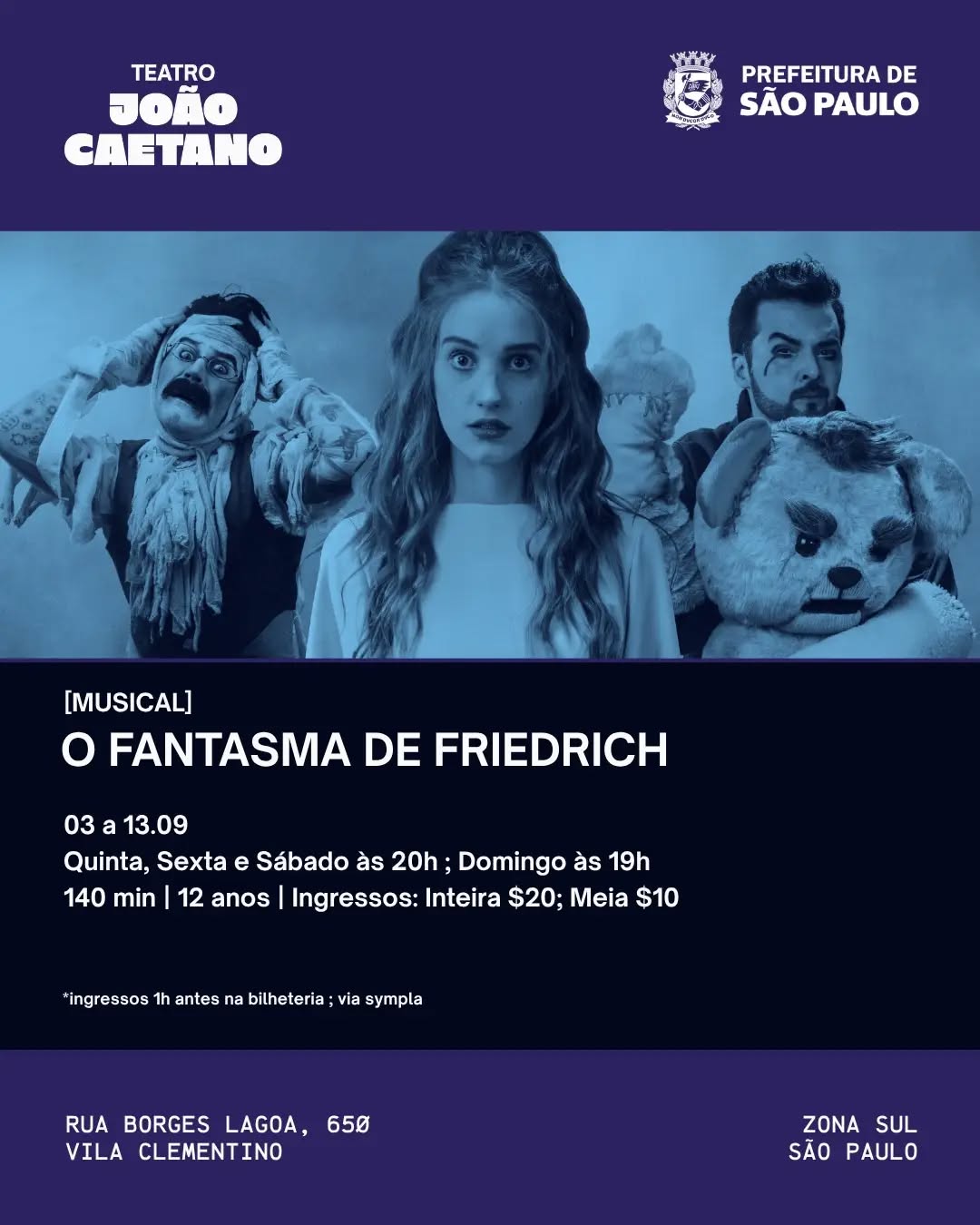 O Fantasma de Friedrich — Teatro Popular João Caetano SP, Vila Mariana, São Paulo