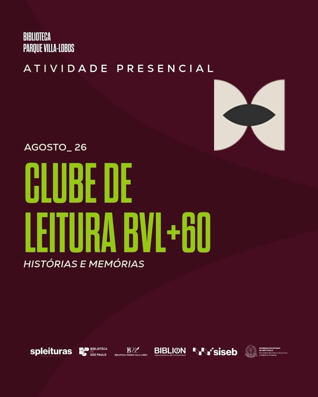 Clube de leitura BVL+60: O clube dos anjos — Biblioteca Parque Villa-Lobos, Alto de Pinheiros, São Paulo