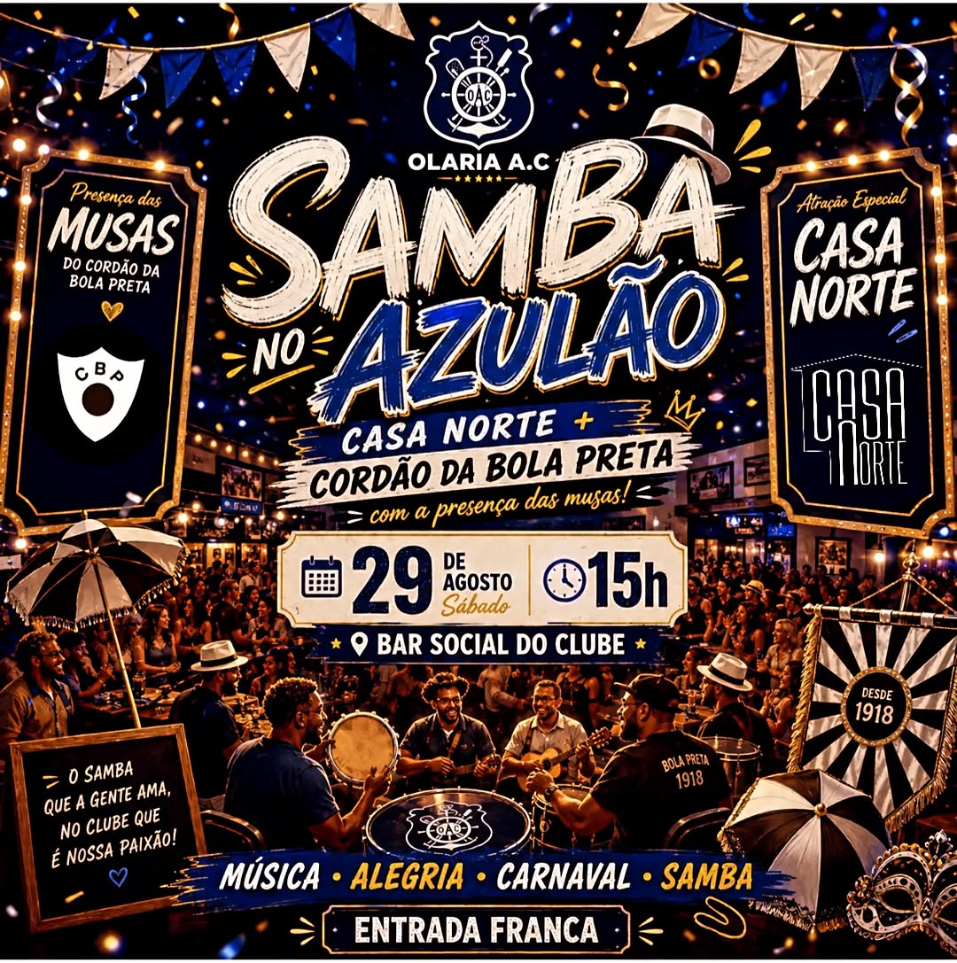 Casa Norte com Cordão da Bola Preta no Bar Social