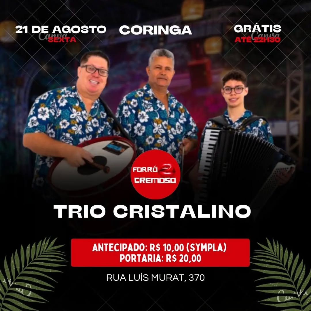 Forró Cremoso com Trio Cristalino (Antecipado) — Coringa, Pinheiros, São Paulo