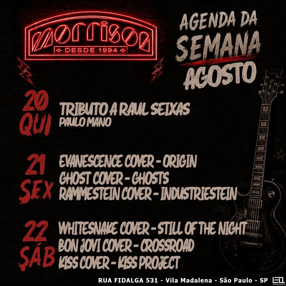 Evanescence Cover SP + Ghosts Cover + Industrie Stein — Morrison Rock Bar, Pinheiros, São Paulo