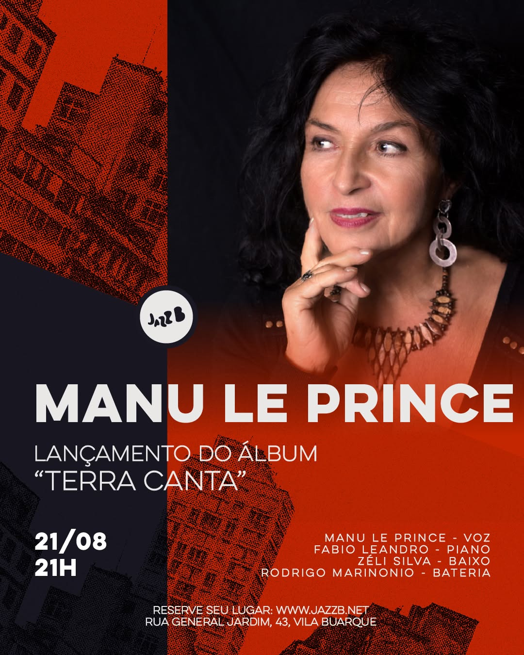 Manu Le Prince - Lançamento do álbum "Terra Canta" — JazzB, República, São Paulo
