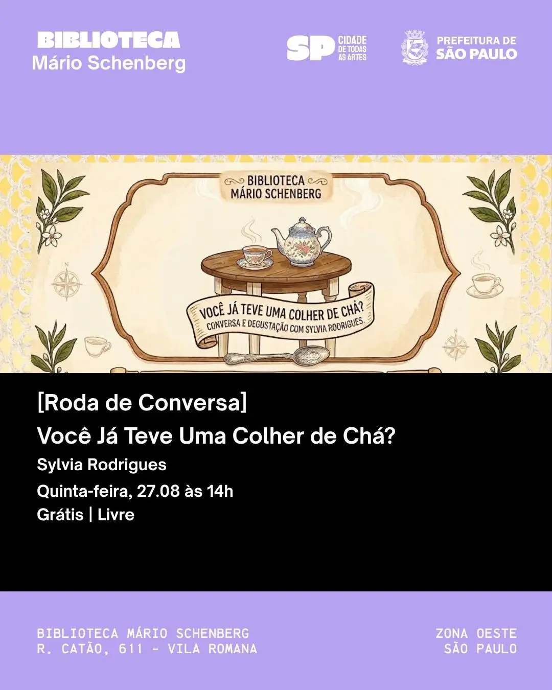 Roda de conversa e degustação com Sylvia Rodrigues — Biblioteca Mário Schenberg