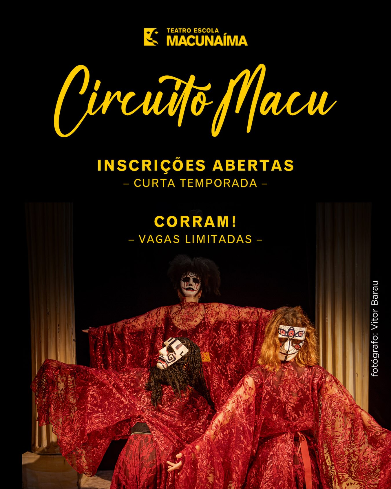 Circuito Profissional Macunaíma - Inscrições — Teatro Escola Macunaíma, São Paulo