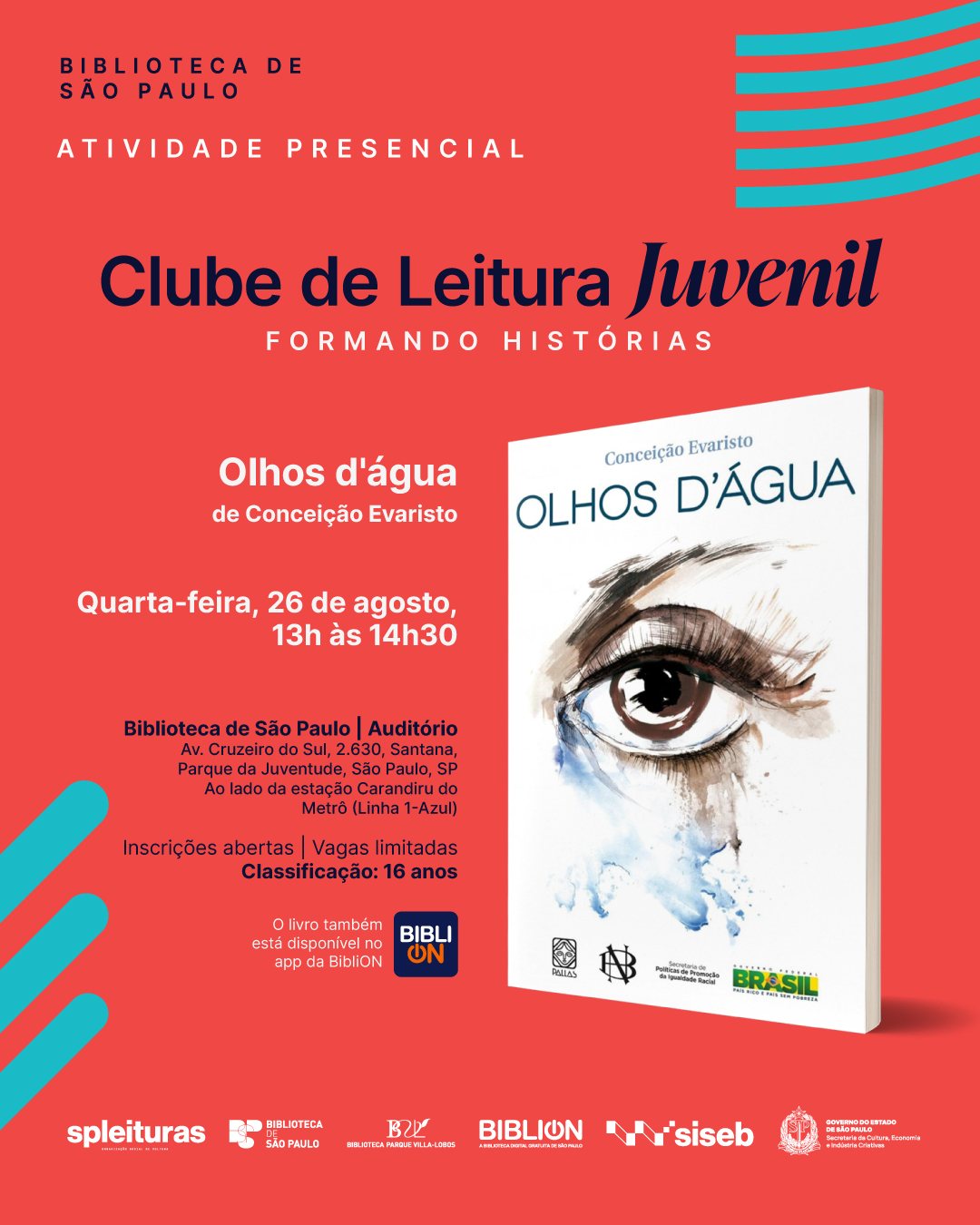 Clube de Leitura Juvenil – Formando Histórias — Biblioteca de São Paulo, Santana, São Paulo