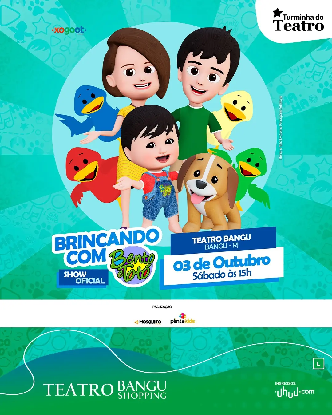 Brincando com o Bento e Totó — Teatro Bangu Shopping, Rio de Janeiro