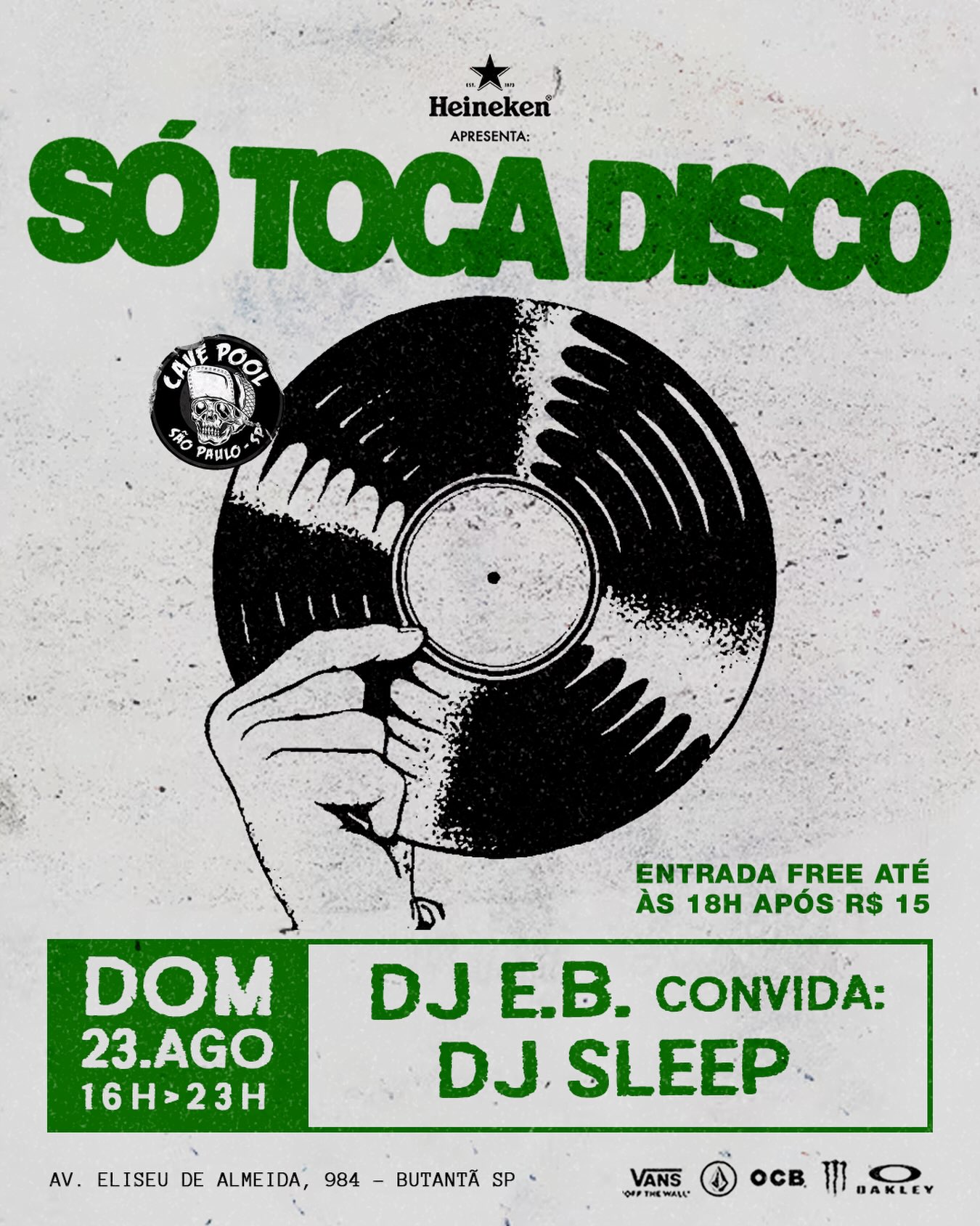 Domingo Só Toca Disco — Cavepool Skateboards SP, Butantã, São Paulo