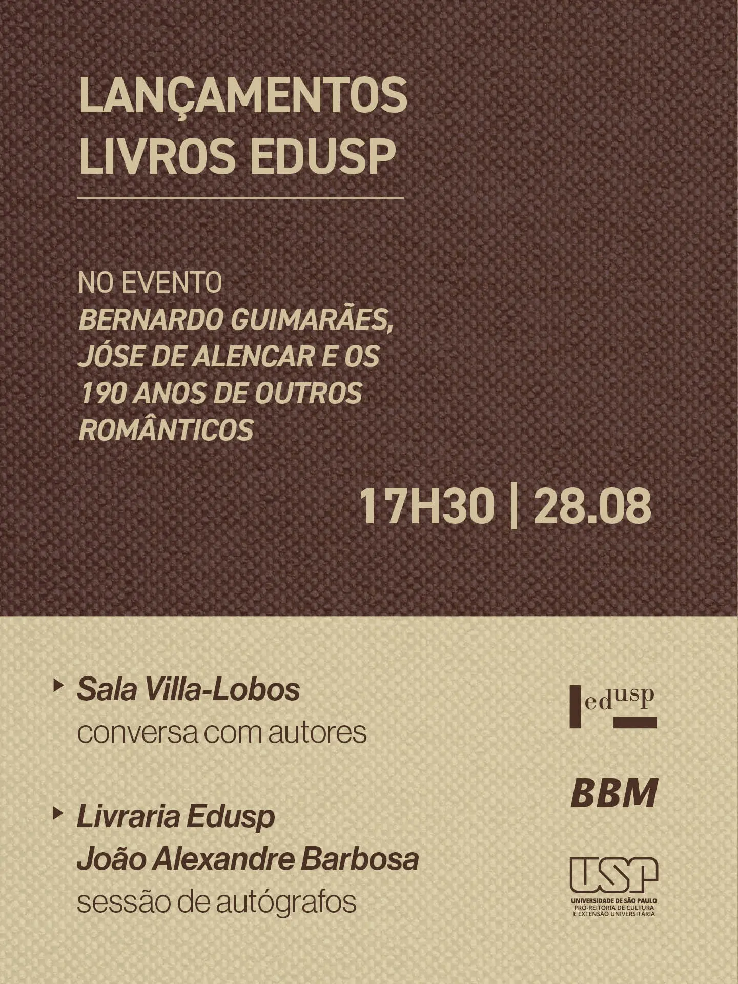 Lançamento de obras da Edusp: Literatura do Século XIX — Edusp – Editora da Universidade de Sao Paulo, Butantã, São Paulo